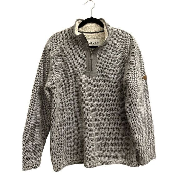 Orvis Brighton Men's Sherpa Lined Pullover Sz M EUC 1/4 zip - Picture 1 of 10